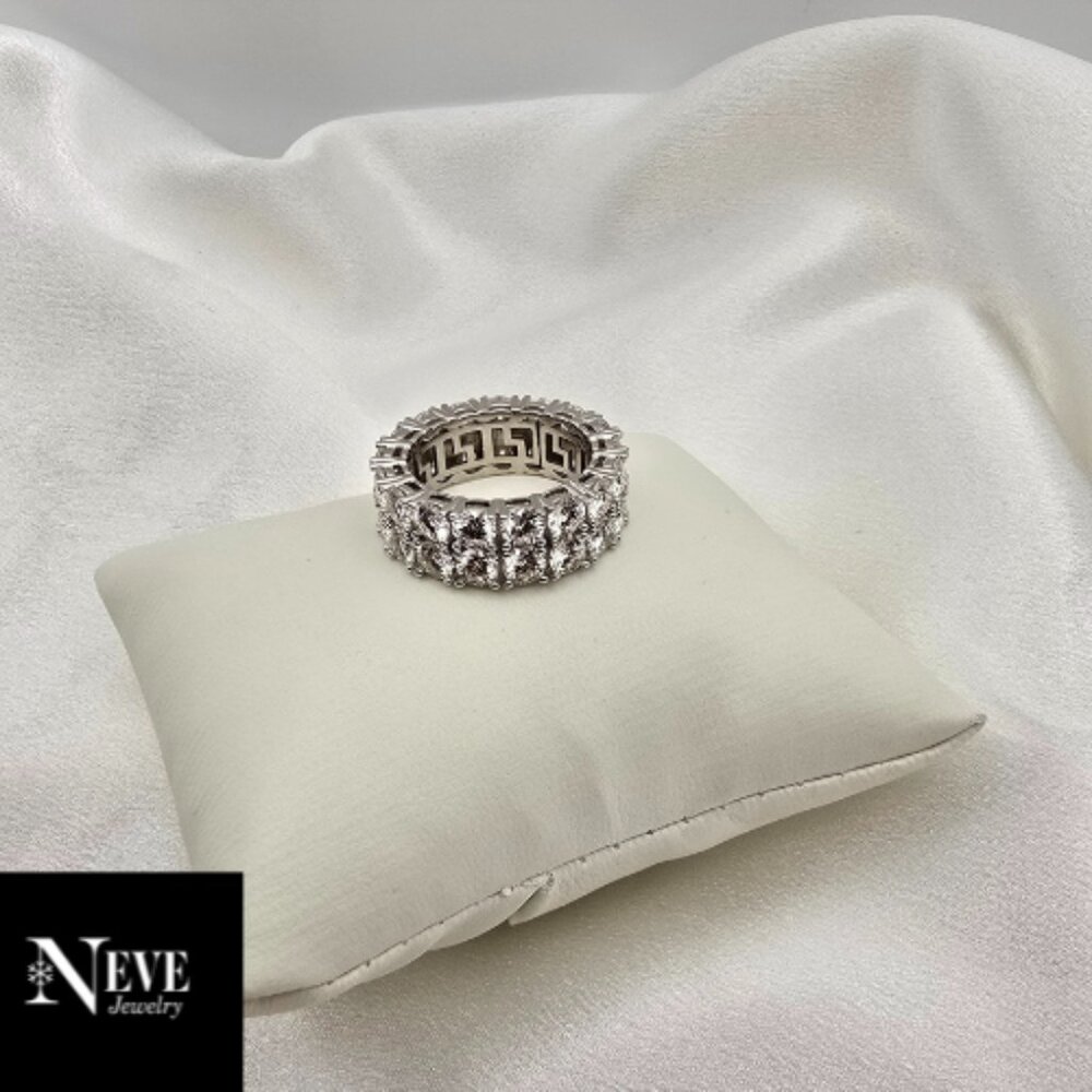 High-End Luxury Sterling Silver 925 Two Row Moissanite Tennis Ring